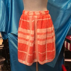 TALBOTS petites plaid orange circle skirt. EUC